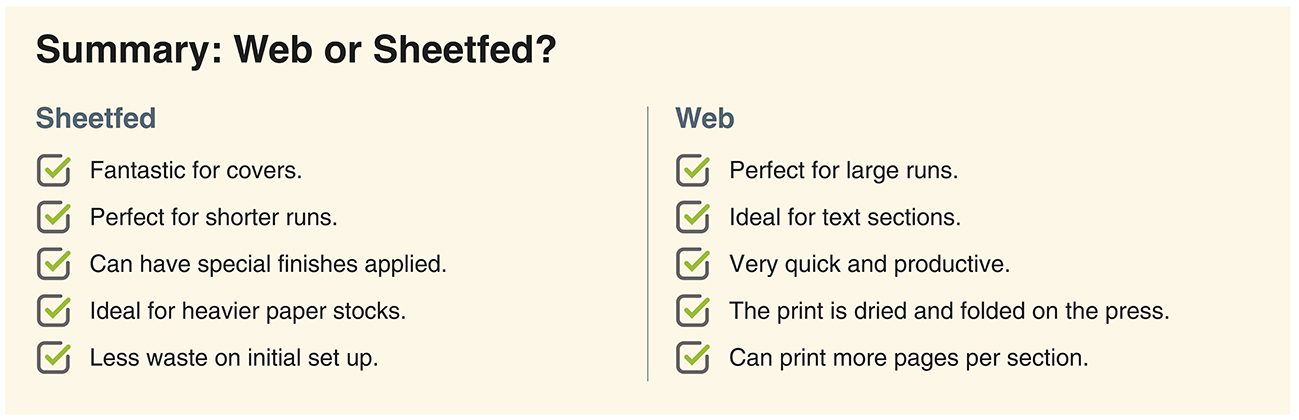 Web and sheetfed comparison Web and sheetfed Printing